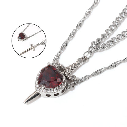 Nyvele Heart Sword Pendant Necklace – Couple Jewelry