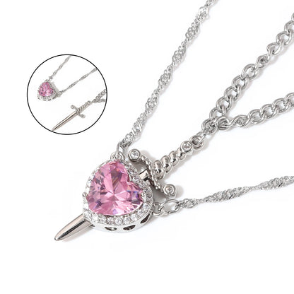 Nyvele Heart Sword Pendant Necklace – Couple Jewelry