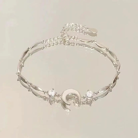 Nyvele Steel Butterfly Cherry Blossom Bracelet with Pink Zircon – For Woman's
