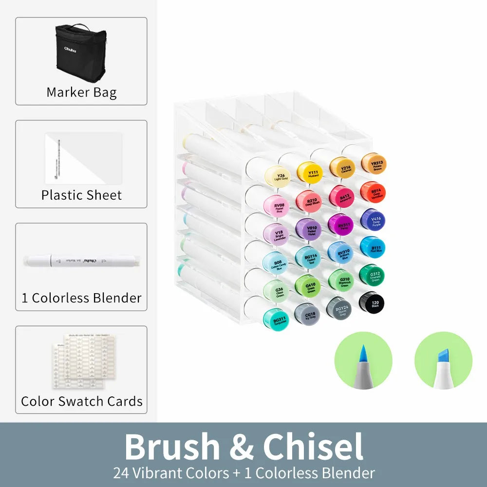 Nyvele - Conjunto Profissional  de Marcadores Ohuhu Honolulu para Desenho