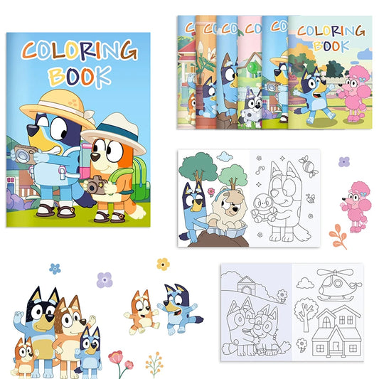 Nyvele - Bluey & Bingo – Livro de Desenho e Brinquedo DIY Infantil