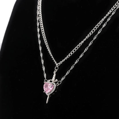 Nyvele Heart Sword Pendant Necklace – Couple Jewelry