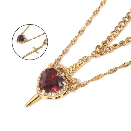 Nyvele Heart Sword Pendant Necklace – Couple Jewelry