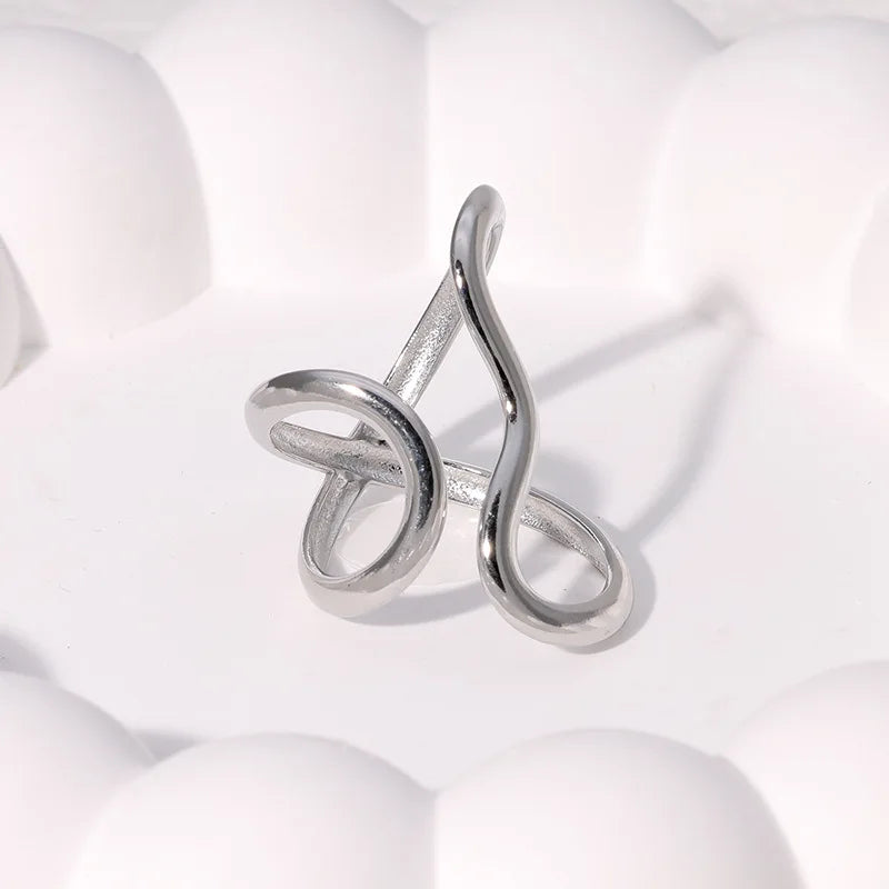 Nyvele Gold Plated Stainless Steel Open Ring for Women – Trendy Jewelry