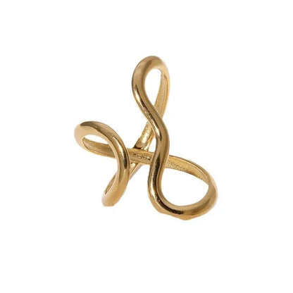 Nyvele Gold Plated Stainless Steel Open Ring for Women – Trendy Jewelry