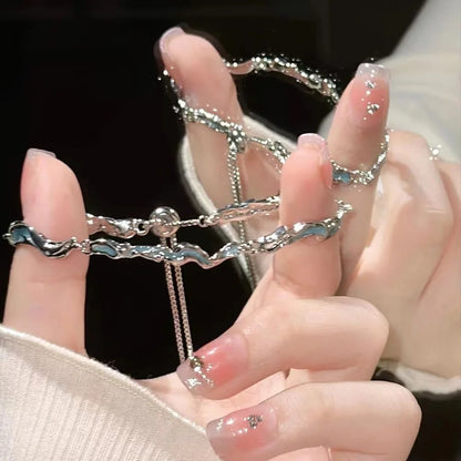 Nyvele Steel Butterfly Cherry Blossom Bracelet with Pink Zircon – For Woman's