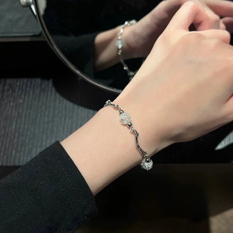 Nyvele Steel Butterfly Cherry Blossom Bracelet with Pink Zircon – For Woman's