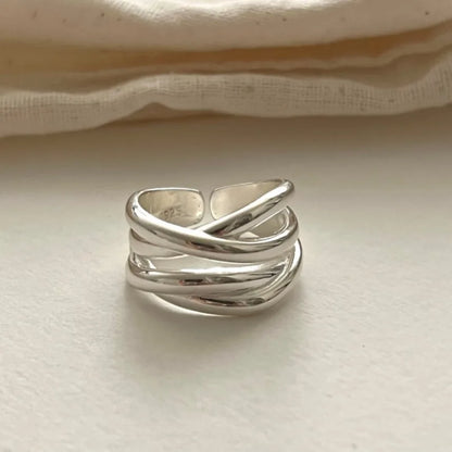 Nyvele Sterling Silver Geometric Gold Ring for Women – Handmade Fashion Jewelry