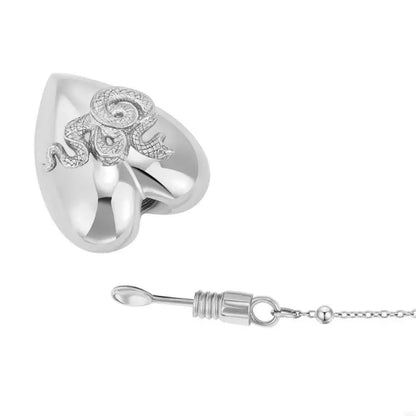 Nyvele Heart Pendant Necklace – Snake Design, Valentine Gift for Women & Girls