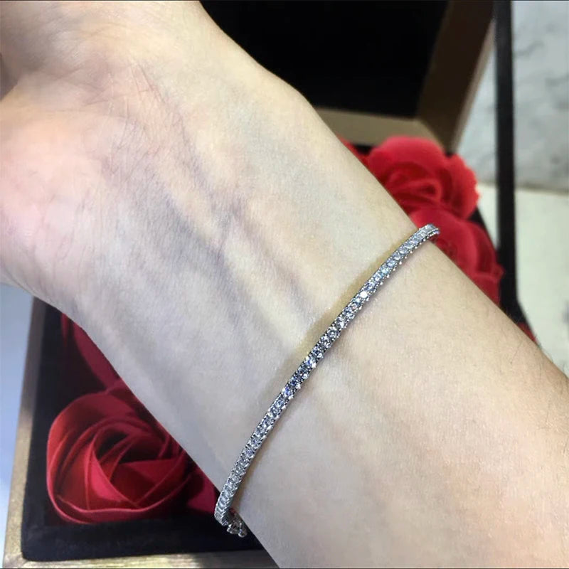 Nyvele Sterling Silver Gold Bangle with Diamonds – Women’s Wedding Jewelry 6cm