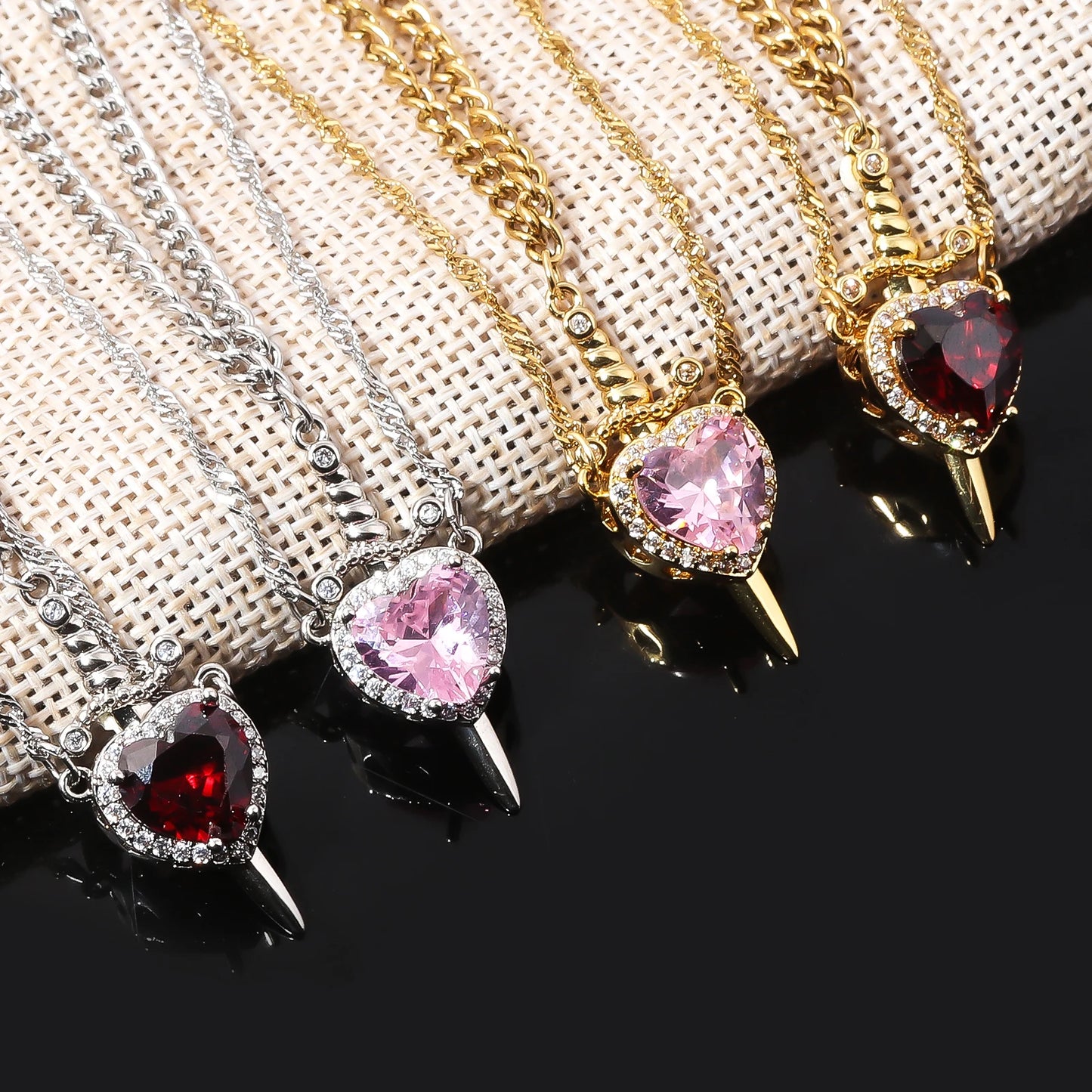 Nyvele Heart Sword Pendant Necklace – Couple Jewelry