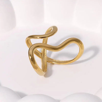Nyvele Gold Plated Stainless Steel Open Ring for Women – Trendy Jewelry